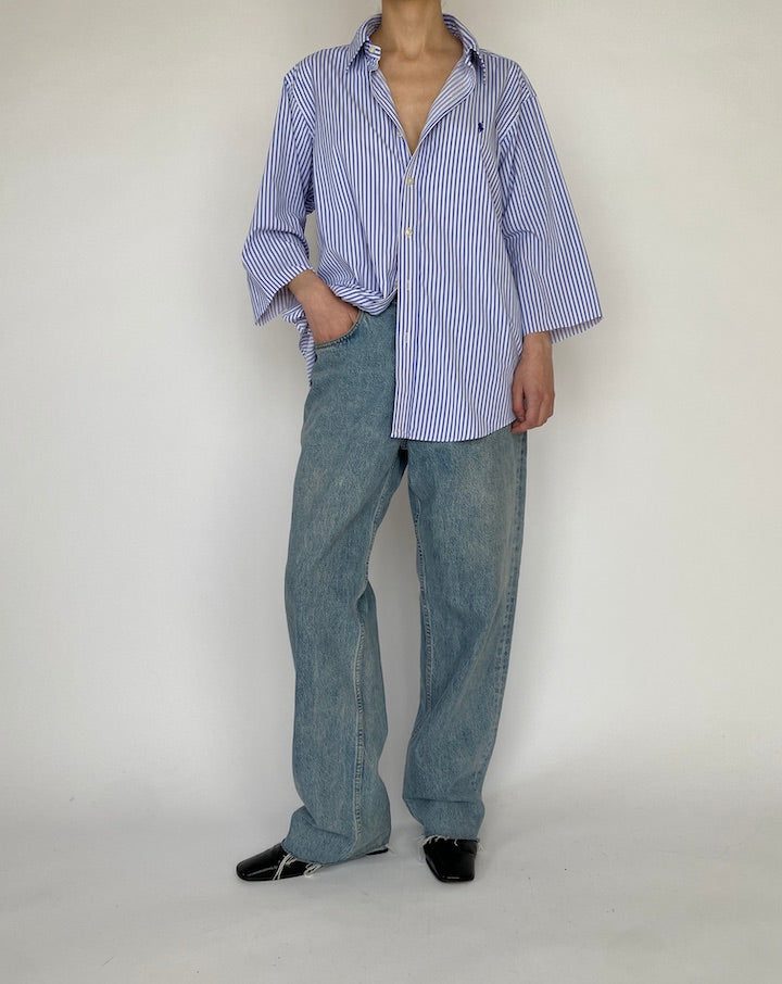 VINTAGE STRIPED BLUE AND WHITE RALPH LAUREN SHIRT 00000
