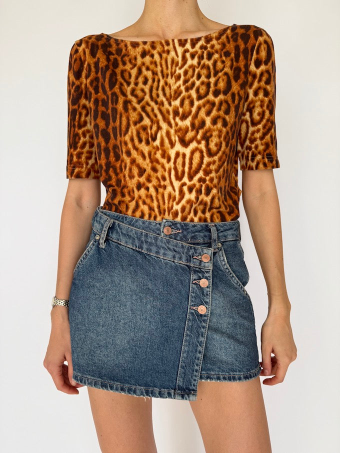 Vintage Escada Leopard Print Top 6031
