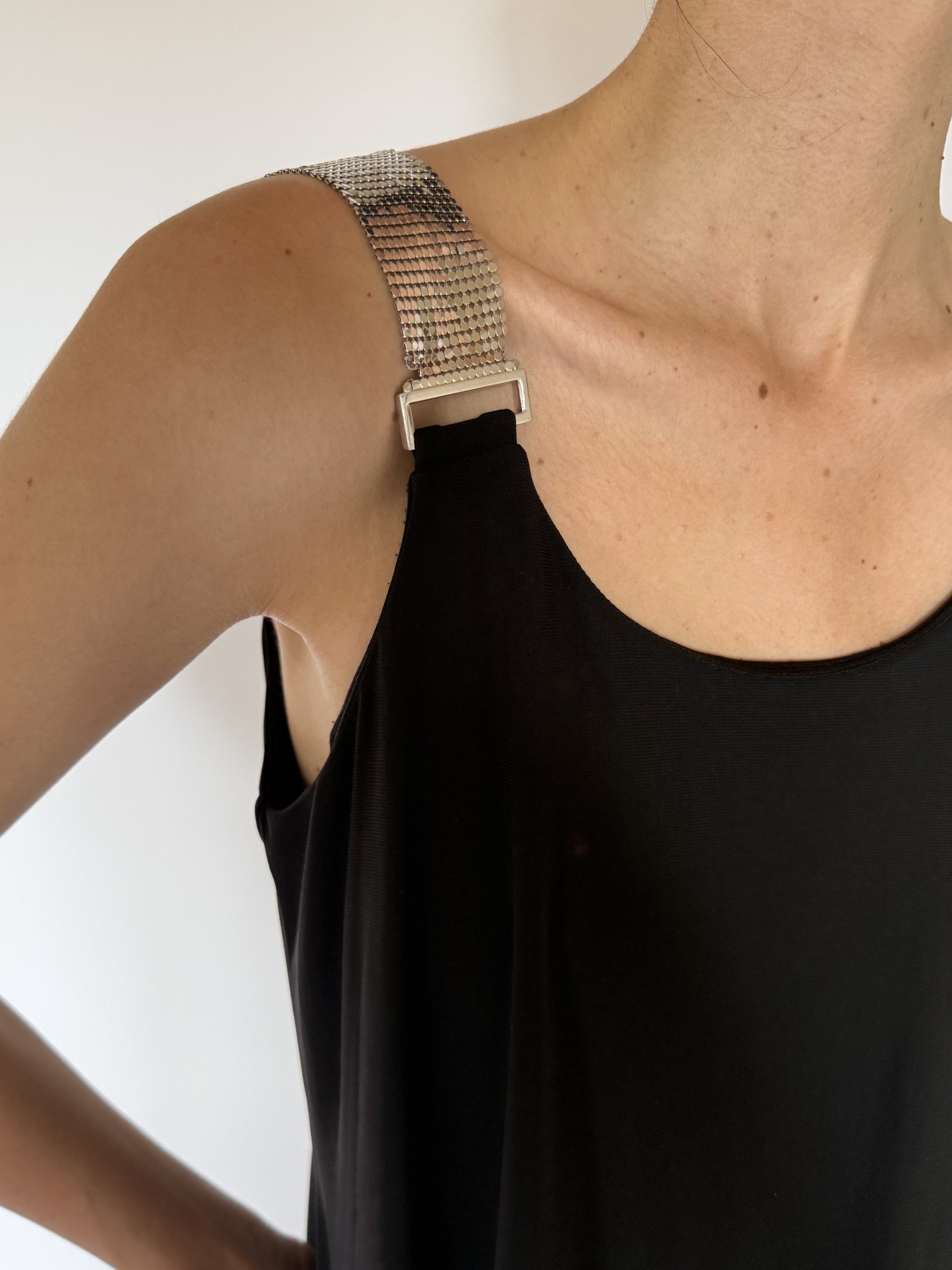 Vintage Draped Dress In Black 0202