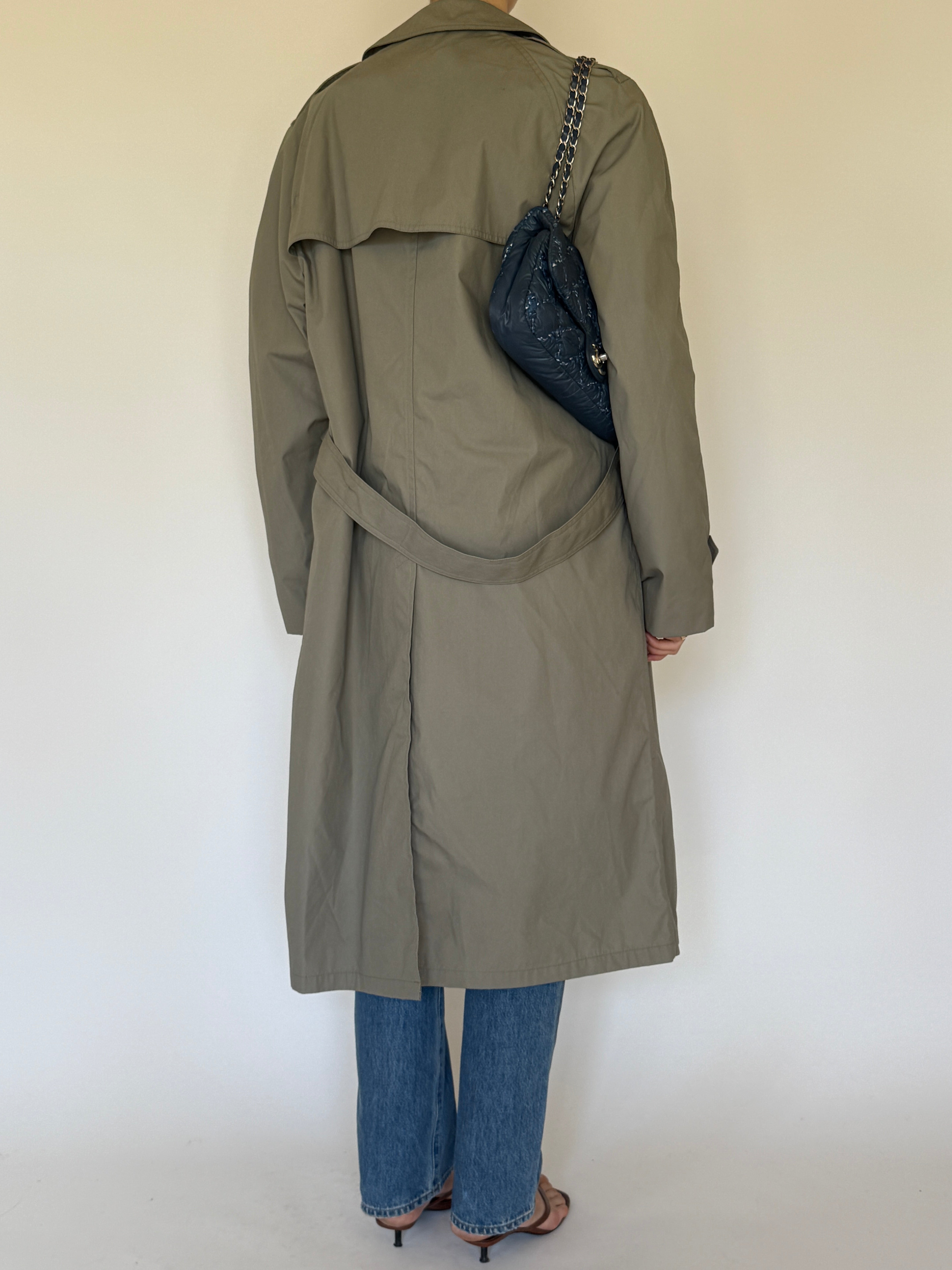 Vintage Double-Breasted Trench Coat Sage 7564