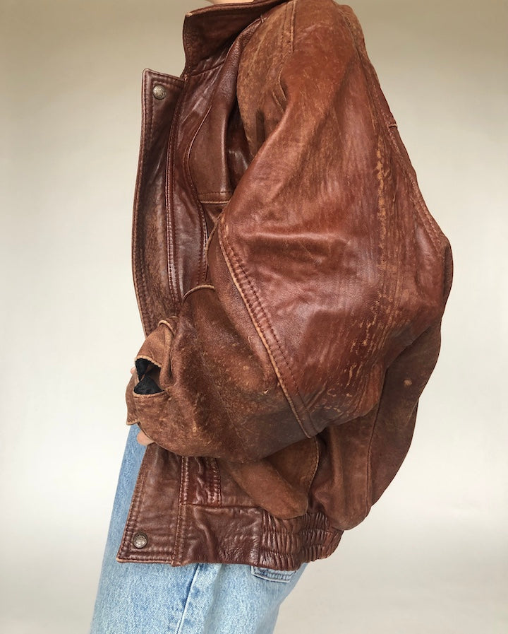 VINTAGE BROWN LEATHER JACKET 127