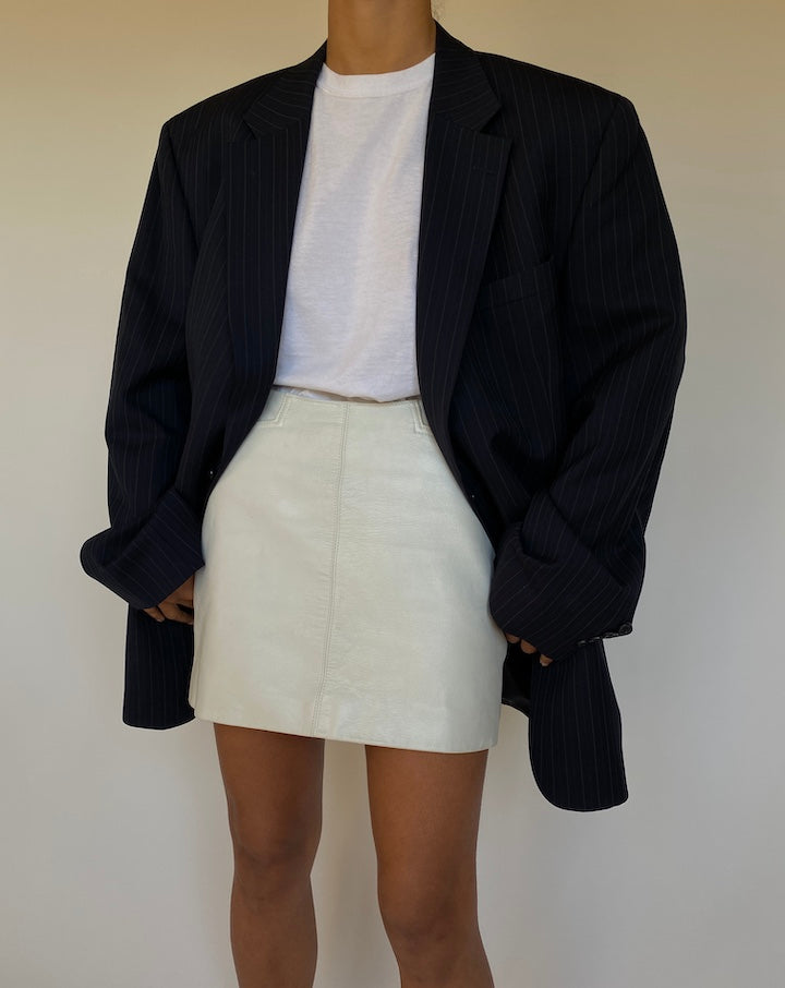VINTAGE OVERSIZED PINSTRIPED WOOL BLAZER 1707