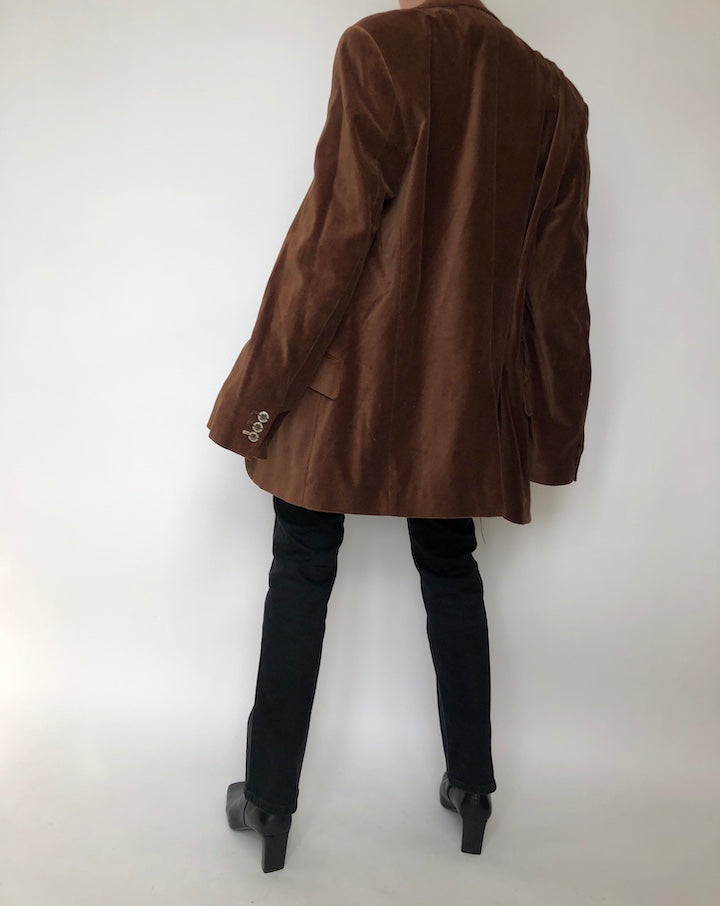 VINTAGE BROWN VELVET BLAZER