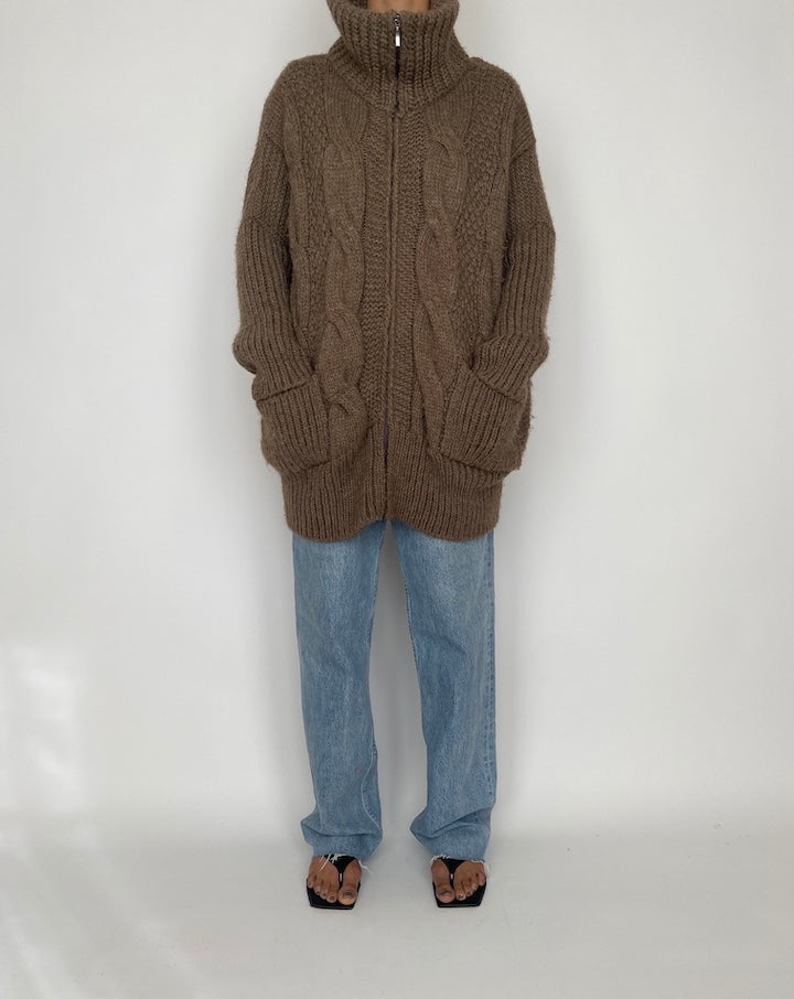 VINTAGE OVERSIZED SOFT BROWN SWEATER 2445