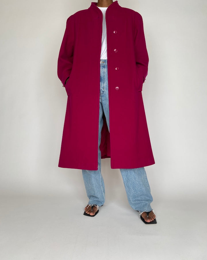 VINTAGE OVERSIZED VIOLET WOOL COAT 2552