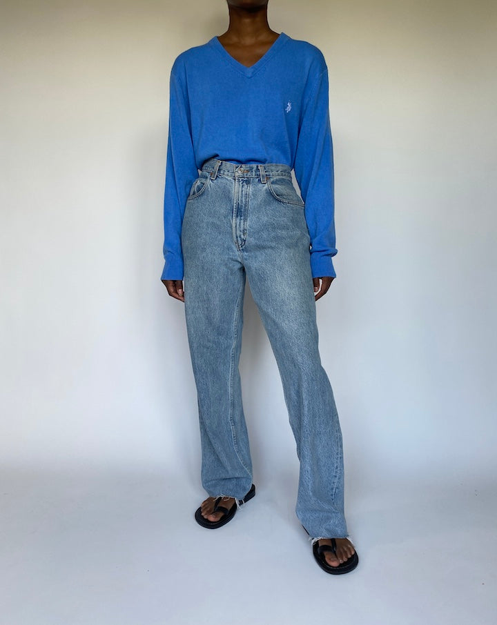 VINTAGE V-NECK LONG SLEEVE SWEATER 3148