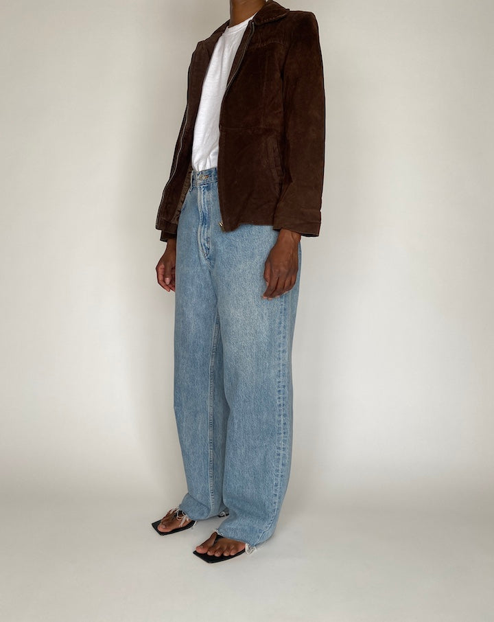 VINTAGE BROWN SUEDE LEATHER JACKET 3455