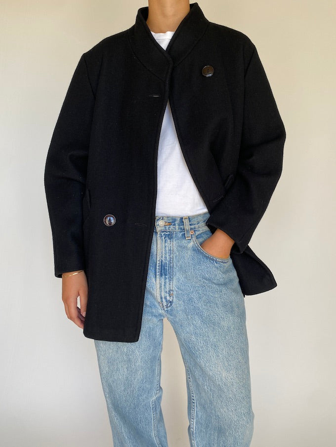 Vintage Structured Black Jacket 4006