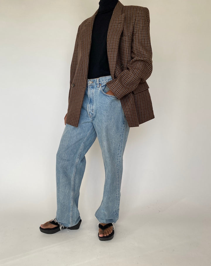 VINTAGE BROWN HOUNDSTOOTH BLAZER 4336