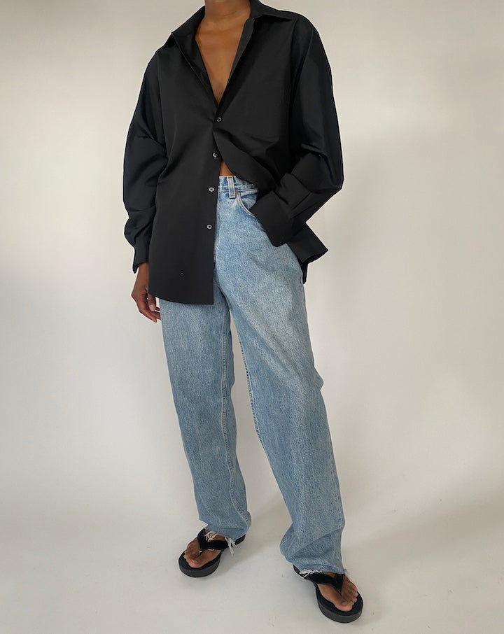 VINTAGE OVERSIZED BLACK SHIRT 4366