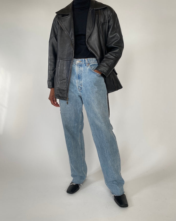 VINTAGE BLACK LEATHER JACKET 4372