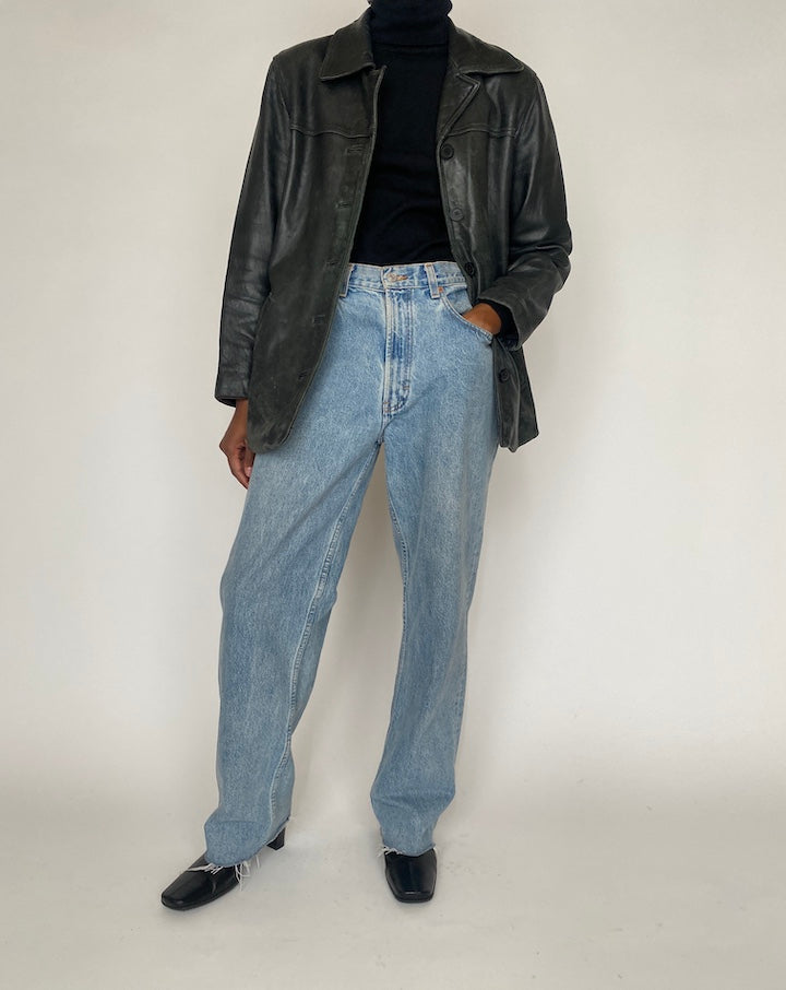VINTAGE BLACK LEATHER JACKET 4374