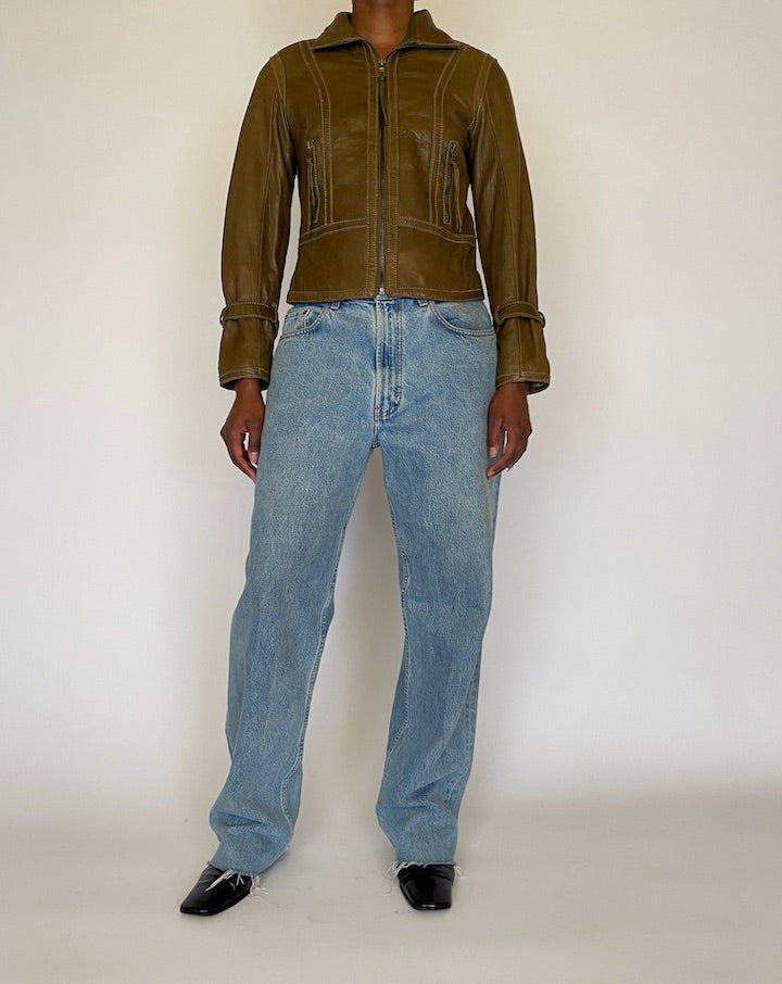 VINTAGE BROWN LEATHER JACKET 4459