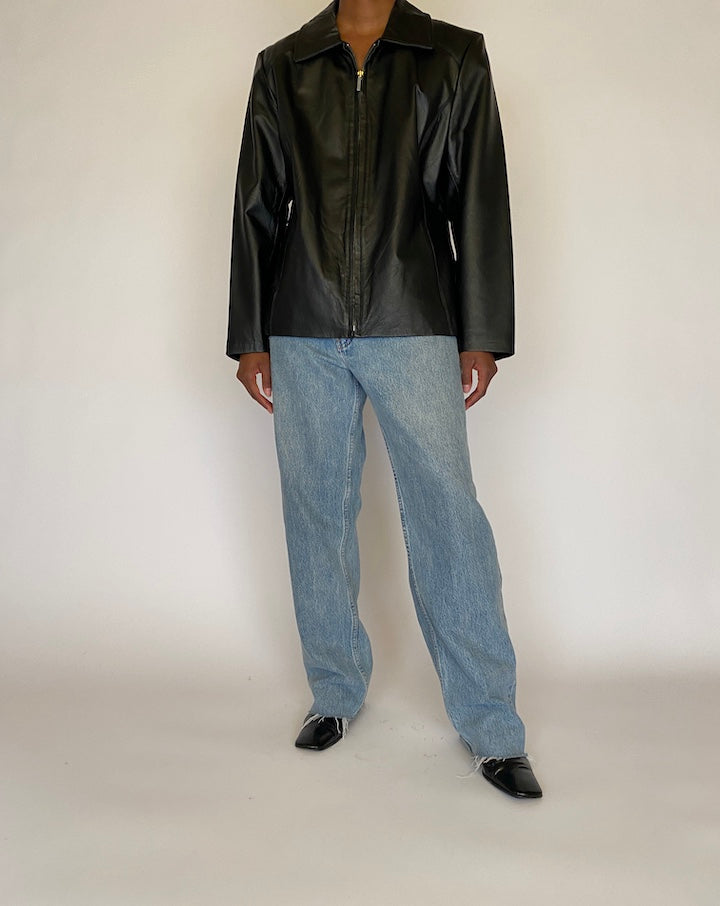 VINTAGE BLACK LEATHER JACKET 4465