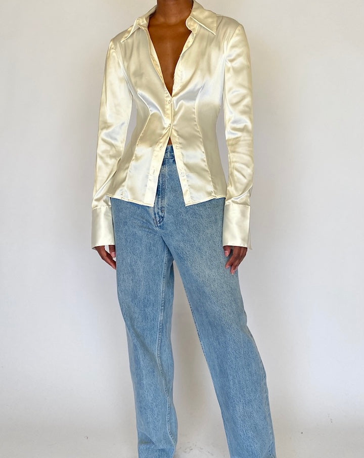 VINTAGE CREAM BLOUSE 4470