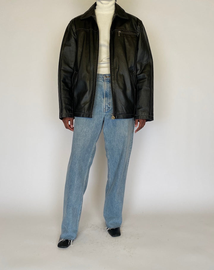 VINTAGE BLACK LEATHER JACKET 4479