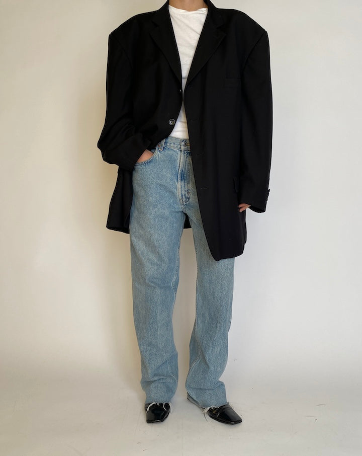 VINTAGE OVERSIZED BLACK BLAZER 4579