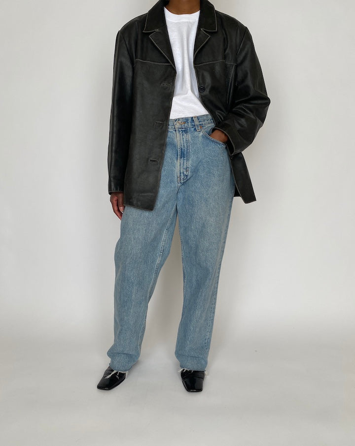 VINTAGE BLACK LEATHER JACKET 4632