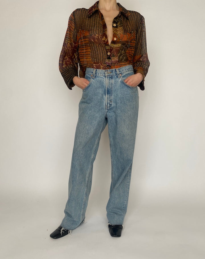 VINTAGE BROWN TONED BLOUSE 4714