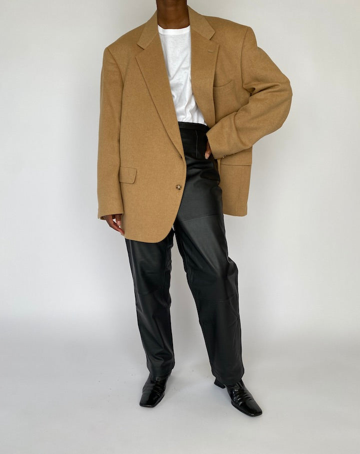 VINTAGE OVERSIZED CAMEL COLORED CASHMERE BLAZER 4747