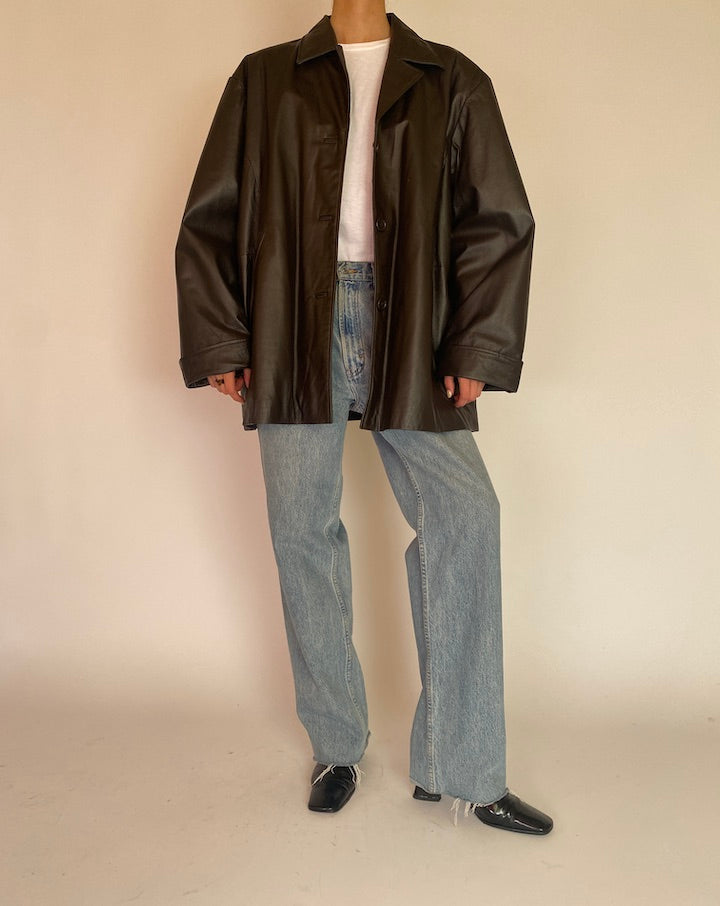 VINTAGE BROWN LEATHER JACKET 4776