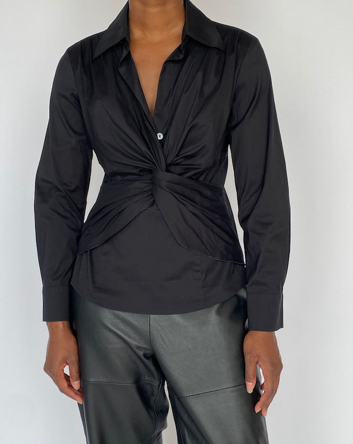 VINTAGE BLACK LONG SLEEVE TOP 4793