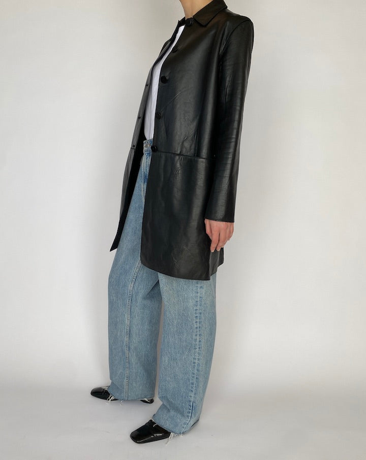 VINTAGE BLACK LEATHER JACKET 4812