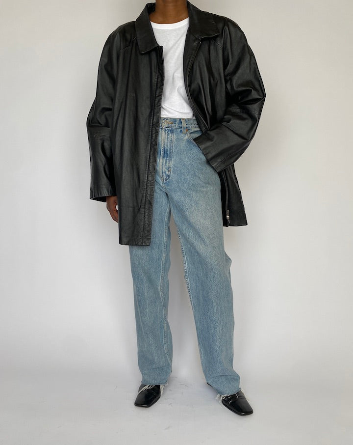 VINTAGE BLACK LEATHER JACKET 4845