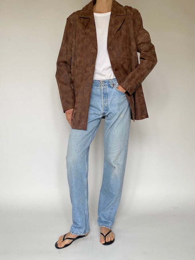Vintage brown leather jacket 4881