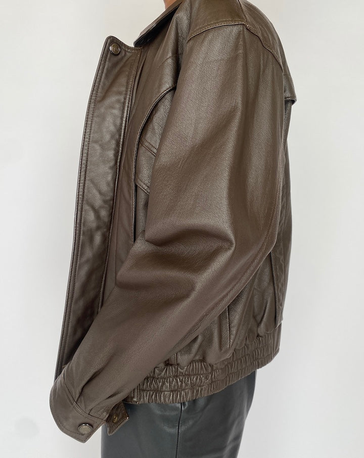 VINTAGE BROWN LEATHER JACKET 4884