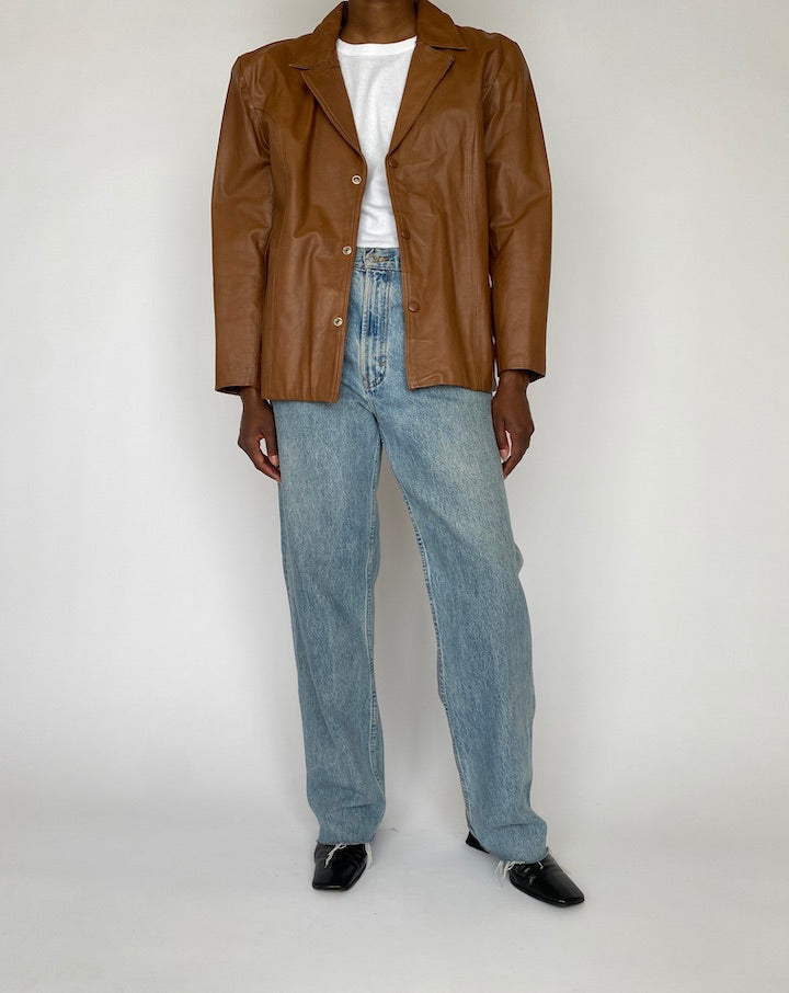 Vintage Brown Leather Jacket 4915