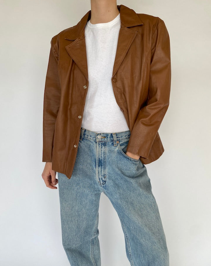 Vintage Brown Leather Jacket 4915