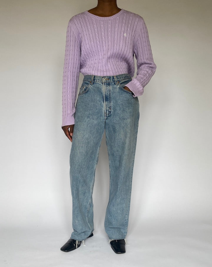 VINTAGE PURPLE RALPH LAUREN CABLE KNIT SWEATER 4918