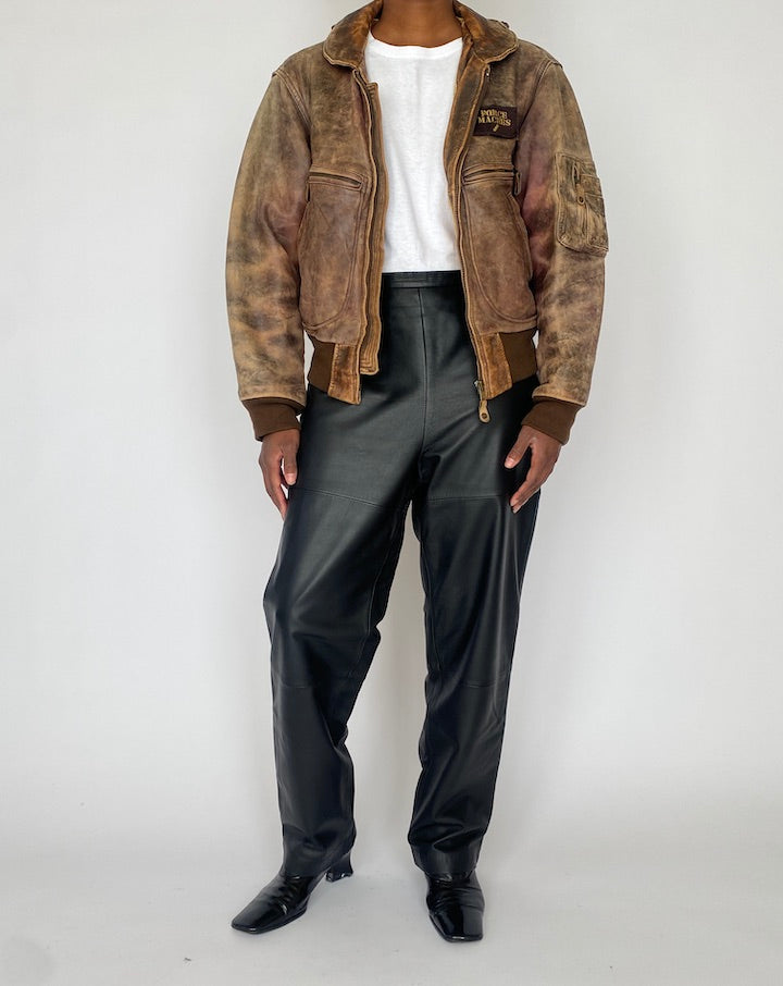 Vintage Brown Leather Jacket 4961