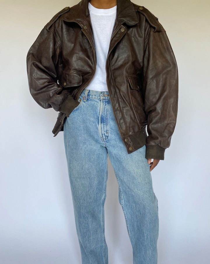 VINTAGE BROWN LEATHER JACKET 4963
