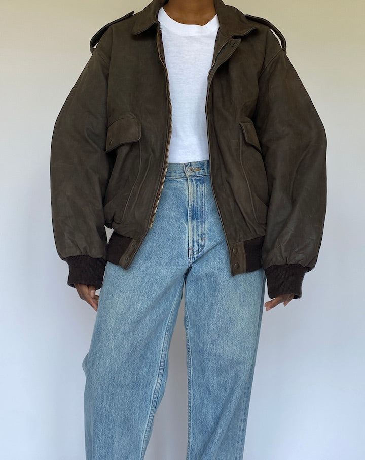 VINTAGE BROWN LEATHER JACKET 4974