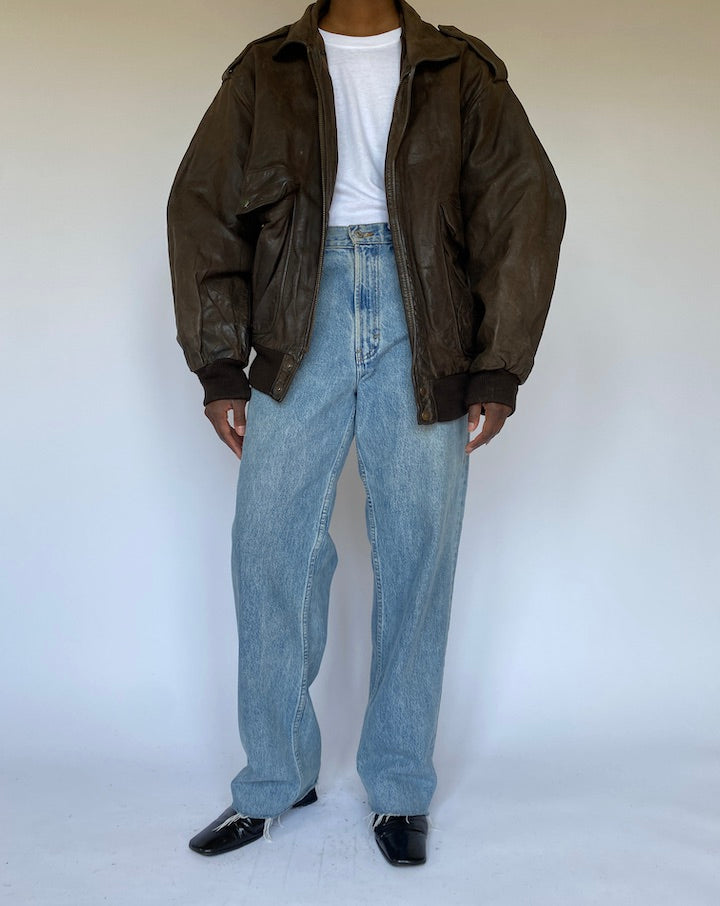 VINTAGE BROWN LEATHER JACKET 4997