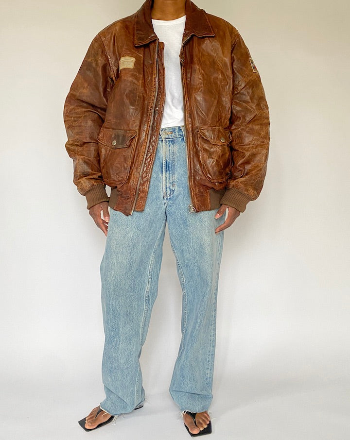 Vintage Brown Leather Jacket 5010