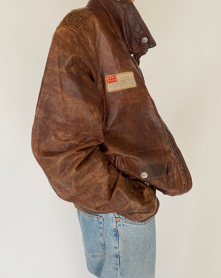 Vintage Brown Leather Jacket 5010