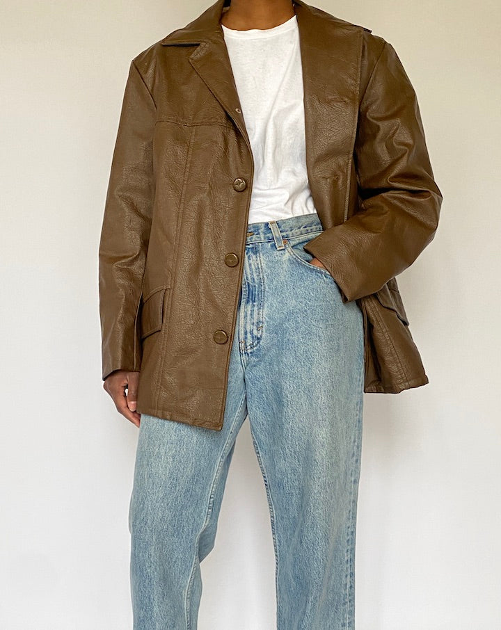 VINTAGE BROWN LEATHER JACKET 5022