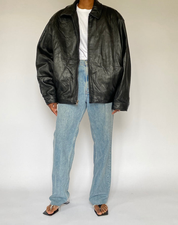 VINTAGE BLACK LEATHER JACKET 5024