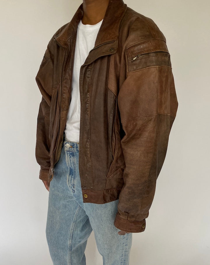 VINTAGE BROWN LEATHER JACKET 5029