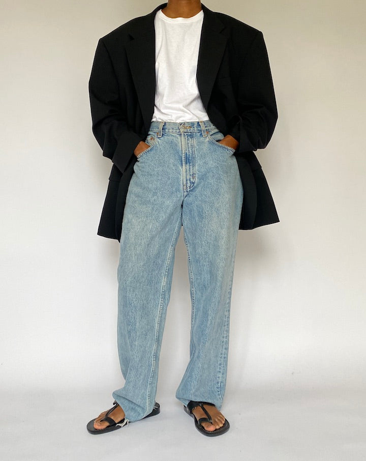 VINTAGE BLACK WOOL BLAZER 5036