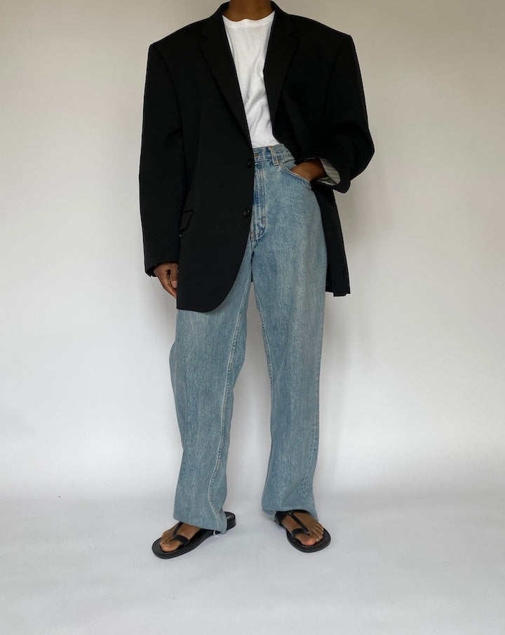 VINTAGE BLACK WOOL BLAZER 5059