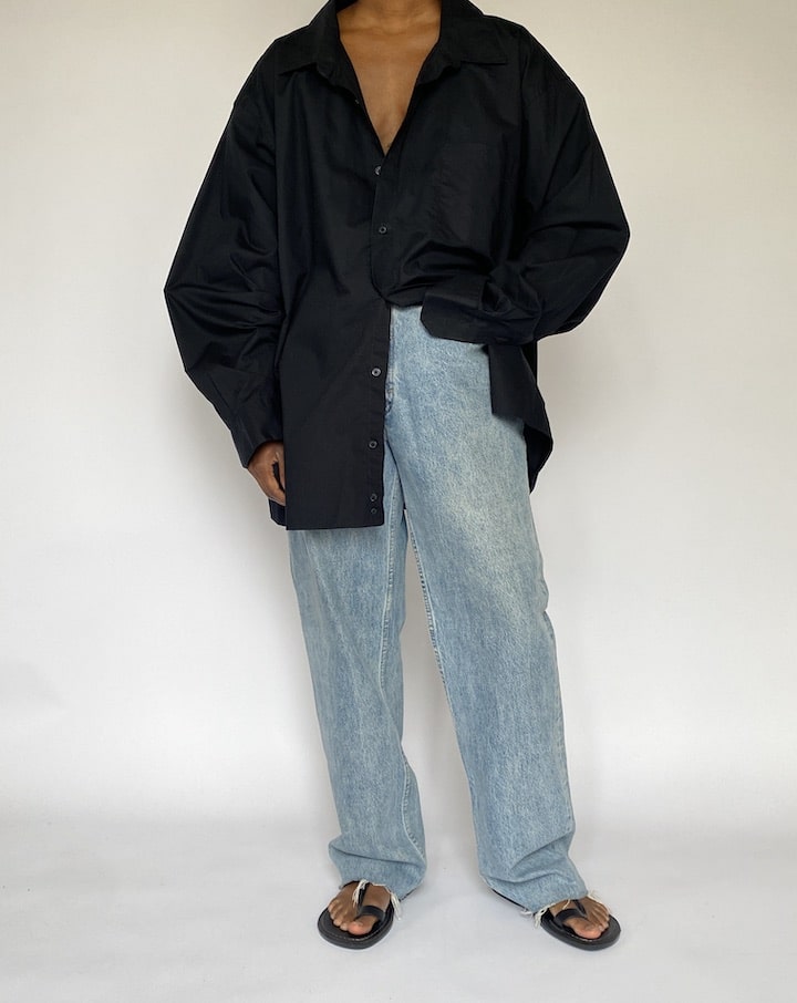 VINTAGE BLACK OVERSIZED SHIRT 5096