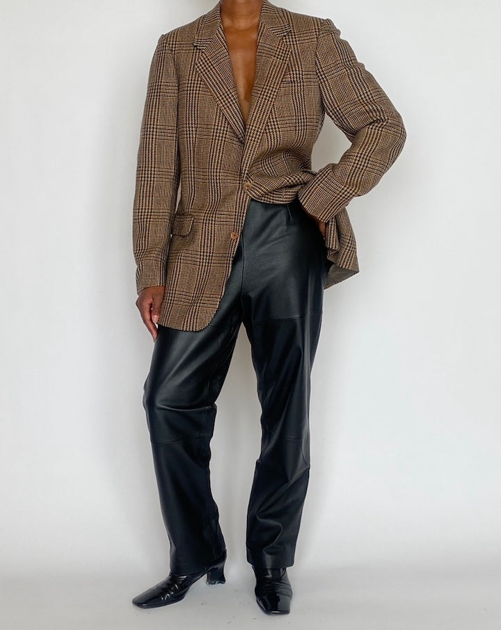 VINTAGE BROWN HOUNDSTOOTH BLAZER 5127