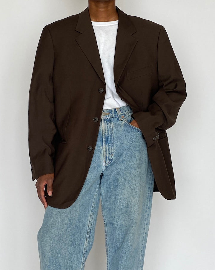 VINTAGE DARK BROWN BLAZER 5130