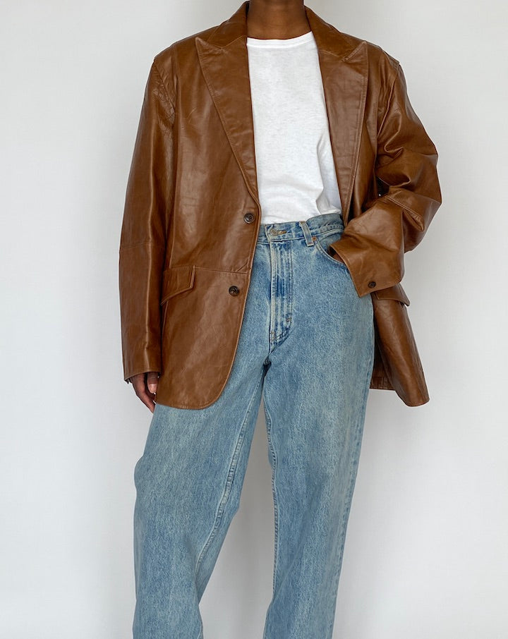 VINTAGE BROWN LEATHER JACKET 5143