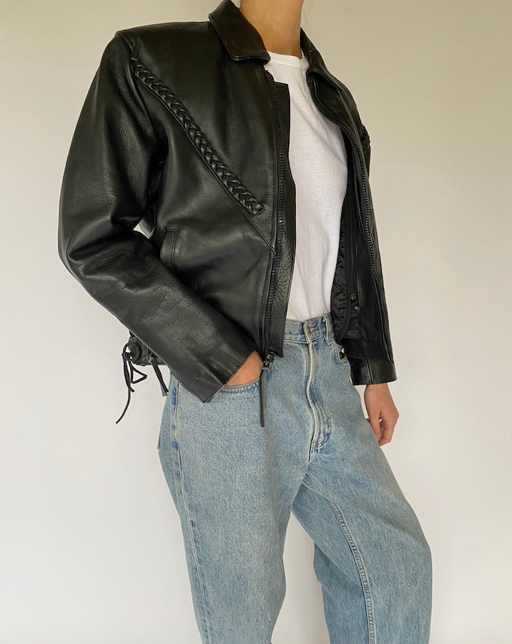 Vintage Black Leather Jacket 5147