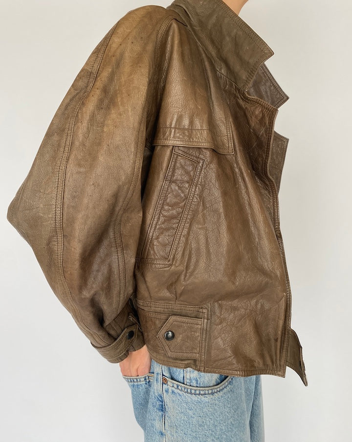 Vintage Brown Leather Jacket 5177